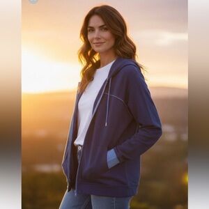 NWT Johnny Was Calme Jacket Zip Up Dolman Sleeve Hoodie